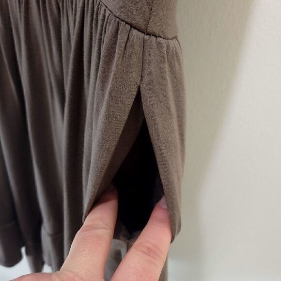 Nicole Bridger Gray-Brown Jersey Asymetric Hem Sleeveless Dress - Picture 9 of 10